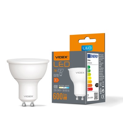 GU10 7W LED spot - 600lm, 120°, 4000K, flicker free