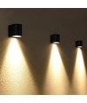 3W fasade vegglampe - Sort, 180lm, 2700K, IP54 utendørs, aluminium