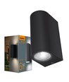 Applique murale LED 6W pour façade - IP54, 2700K, noir, 15cm de large, avec source lumineuse