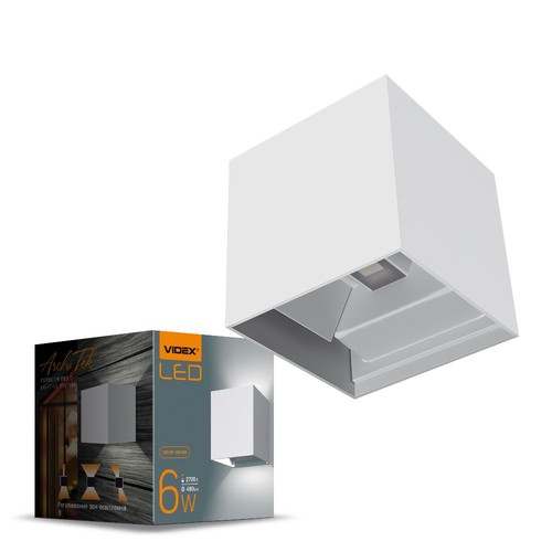 Applique murale haut/bas 6W - IP54, 2700K, blanc, éclairage haut/bas, source lumineuse incluse