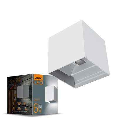 6W up/down wandlamp - IP54, 2700K, wit, up/down licht, incl. lichtbron