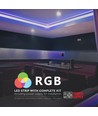 Kit ruban LED RGB 5m 7W/m - 12V DC, IP20, 60 LED par mètre
