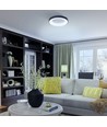 72W LED loftslampe med fjernbetjening, RGB+CCT - Dæmpbar, sort kant, 45x45cm, 4700lm, IP20