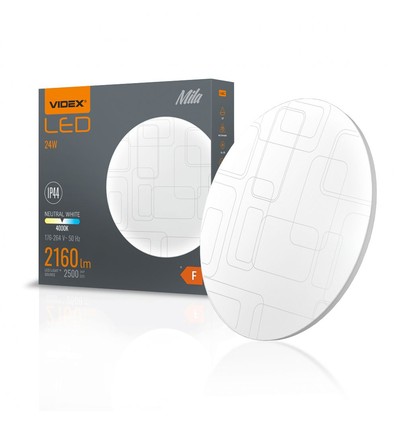 24W LED plafondlamp - Ø32,6cm, 4000K, IP44, flicker free, witte rand