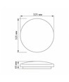24W LED loftslampe - Ø32,6cm, 4000K, IP44, flicker free, hvid kant
