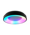 Plafonnier LED 72W, dimmable - RGB+CCT, noir, 450x450mm, avec télécommande et fonction mémoire