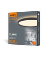 LED loftlampe 18W - Rundt, sort, neutral hvid, 230V, 2000lm, forbrug 18W