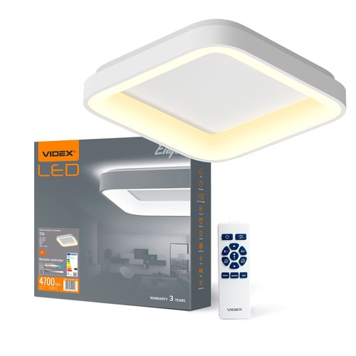 Plafonnier LED 72W avec télécommande - Dimmable, 2700-6000K, flicker free, bord blanc