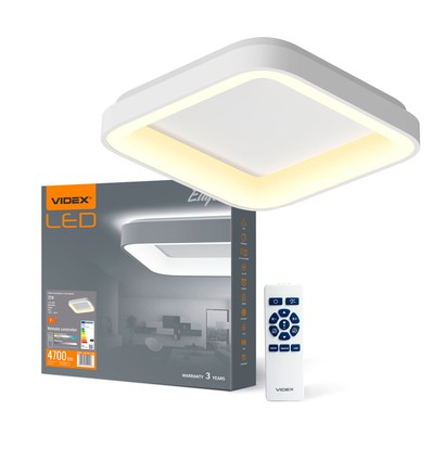 Plafonnier LED 72W avec télécommande - Dimmable, 2700-6000K, flicker free, bord blanc