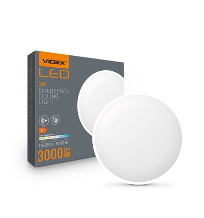 Lampe LED à capteur avec éclairage de secours 30W - Watt/CCT réglable, IP44, 3000lm, batterie intégrée, bord blanc