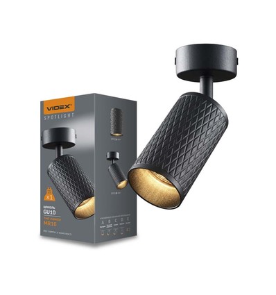 Spot mural/plafonnier GU10, noir - Prism, aluminium, IP20 intérieur, sans source lumineuse