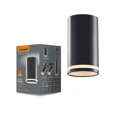 Spot de plafond GU10 - noir, montage en saillie, sans source lumineuse