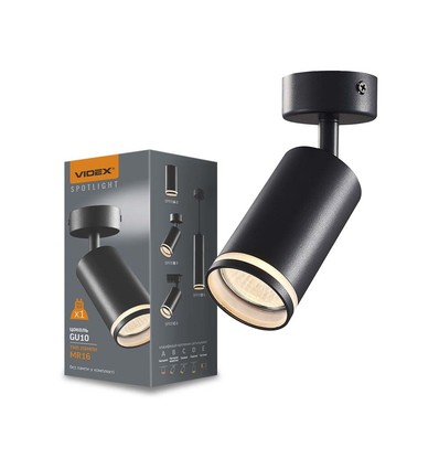 Spot de plafond GU10 - Rotatif, montage en saillie, noir, sans source lumineuse