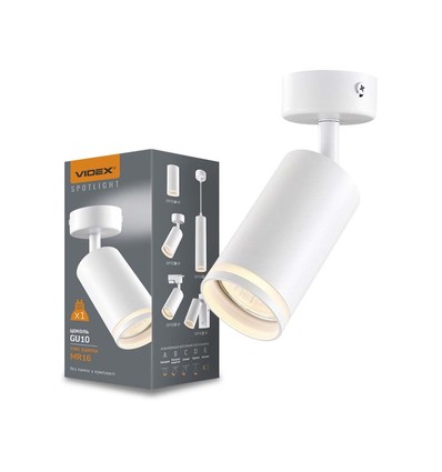 Spot de plafond GU10 - Rotatif, montage en saillie, blanc, sans source lumineuse