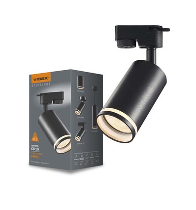 Spot sur rail monophasé GU10 Skot - Noir, sans source lumineuse, 1F2W