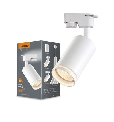 Spot sur rail monophasé GU10 - Blanc, sans source lumineuse, 1F2W