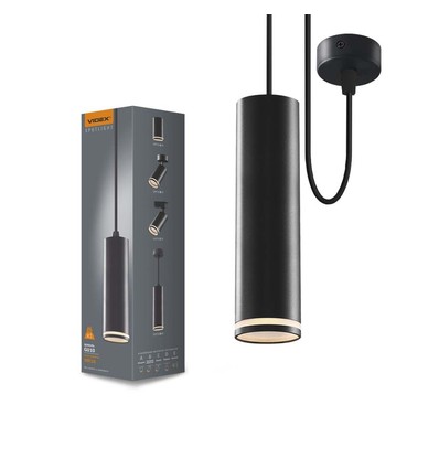 GU10 pendel skinnespot - Sort, Ø5,5 cm, maks. 30W, IP20 innendørs, uten lyskilde