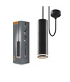 Spot sur rail suspendu GU10 - Noir, Ø5,5 cm, max. 30W, IP20 intérieur, sans source lumineuse