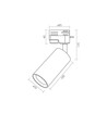 Spot sur rail monophasé Lonzo GU10 - Sans source lumineuse, noir, 1F2W