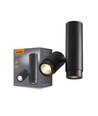 Double spot GU10 en saillie, orientable - Noir, IP20 intérieur, aluminium, sans source lumineuse