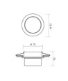 GU10 indbygningsspot - Rund, hvid, aluminium/keramik, hul: Ø7,6 cm, mål: Ø9,2 cm, max 30W