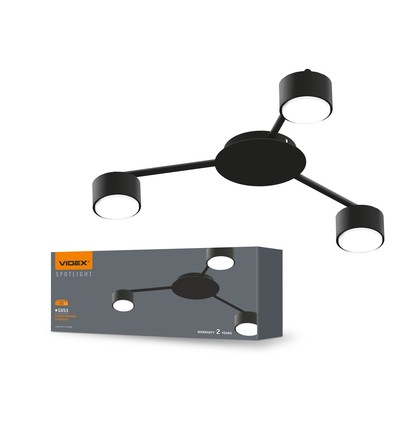 3x Spot plafonnier GX53 - Noir, IP20 intérieur, sans source lumineuse