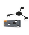 3x Spot plafonnier GX53 - Noir, IP20 intérieur, sans source lumineuse