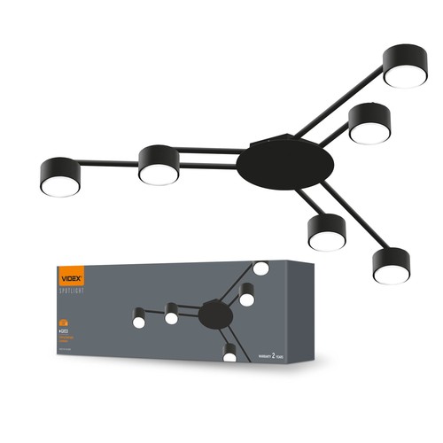 6x Spot sur rail GX53 - Noir, sans source lumineuse, IP20, max 180W