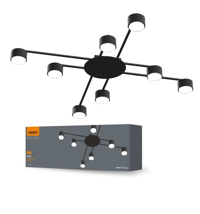 8x Spot sur rail GX53 - Noir, aluminium, IP20 intérieur, sans source lumineuse