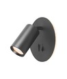Spot mural GU10 avec rétroéclairage LED 5W - Noir, 2700K, 2x interrupteurs, rotatif, sans source lumineuse GU10
