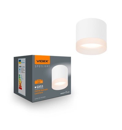 Spot en saillie GX53 - Blanc, Ø8cm, IP20, IK07, sans source lumineuse