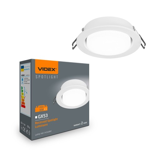 Spot encastrable GX53 - Blanc, aluminium, Ø10,8cm, IP20, sans source lumineuse