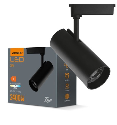 Spot sur rail monophasé 30W RA90 Tor - Noir, 1F2W