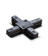 Connecteur en X pour rail monophasé - Noir, 1F2W