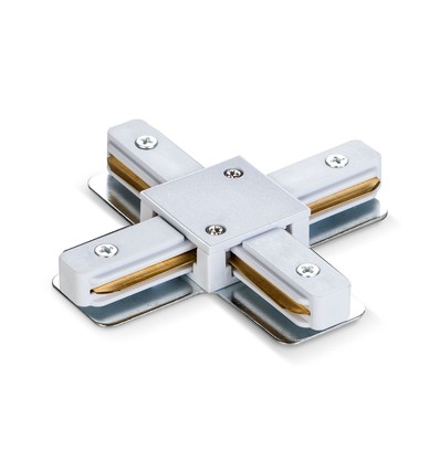 X-connecteur pour rail monophasé - Blanc, 1F2W