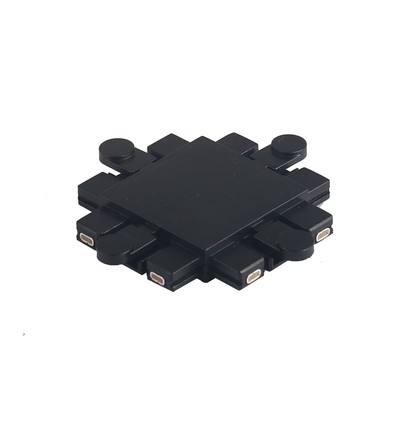 Connecteur en X pour système de rail magnétique, 48V - Noir, IP24, VL-TRMS-FC05B