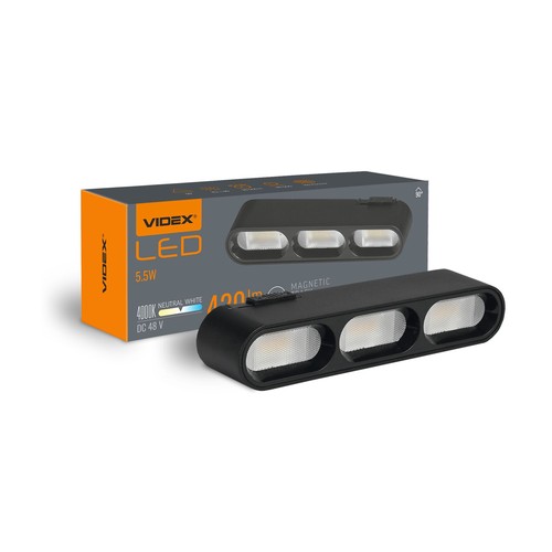 LED-lys - til magnetisk slankt skinne-system, sort