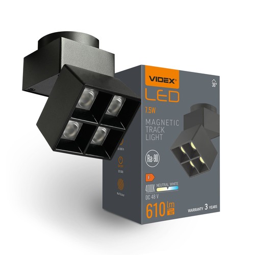 LED-lys - til magnetisk slankt skinnesystem, sort, lysstyrke: 610, forbrug: 7.5