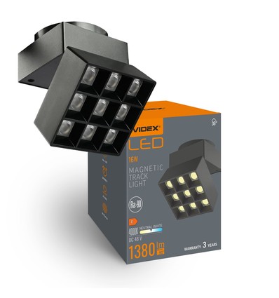 LED-lys - til magnetisk slank skinne system, sort, lysstyrke: 1380, forbrug: 16
