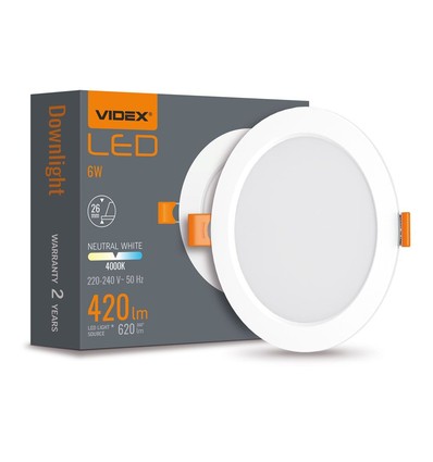 6W Firkantet rammeløst LED indbygningspanel - 4000K, 120°, Hul: Ø5-10 cm, Mål: 11,8 x 11,8 cm