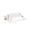 Panneau LED encastrable carré 12W - 4000K, Trou: 14,5 x 14,5 cm, Dim: 17,5 x 17,5 cm, bord blanc