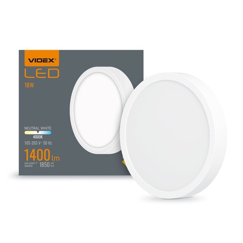 18W LED opbouwpaneel - 1400lm, 4000K, 14,2 x 14,2 cm, witte rand