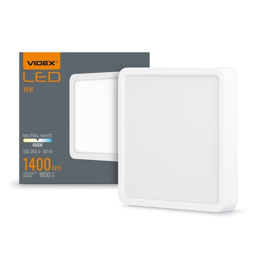 Panneau LED en saillie 18W - 1400lm, 4000K, blanc, 19,2 x 19,2 cm, IP20 intérieur