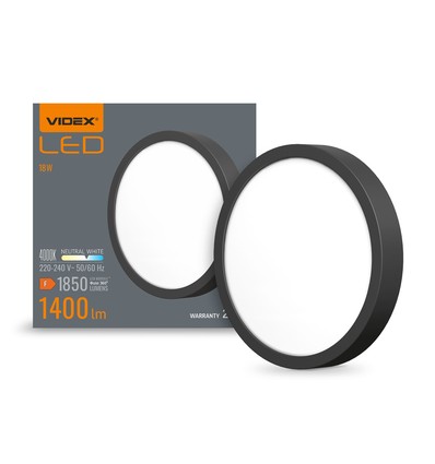 Panneau de plafond LED 15W Ø19,2cm - 1400lm, 4000K, bord blanc, IP20 intérieur