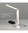 Lampe de bureau LED Berlin, 5W - Rechargeable, dimmable, 3-en-1 CCT, portable, blanc