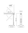 7W LED skrivebordslampe dæmpbar - Justerbar CCT, 5 lysstyrker, hvid, flicker free, inkl. adapter