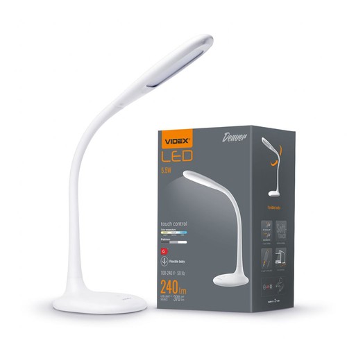 Lampe de bureau LED 5,5W dimmable - Contrôle tactile, 4000K, flicker free, blanc