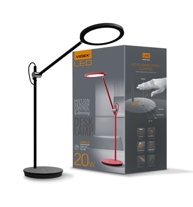 Lampe de bureau LED 20W, noir - Dimmable, 1450lm, 4100K, UGR19, timer, capteur tactile