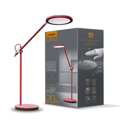 Lampe de bureau LED 20W, RA98 dimmable - Rouge, 4100K, capteur tactile, flicker free