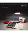 Lampe de bureau LED 20W, RA98 dimmable - Rouge, 4100K, capteur tactile, flicker free